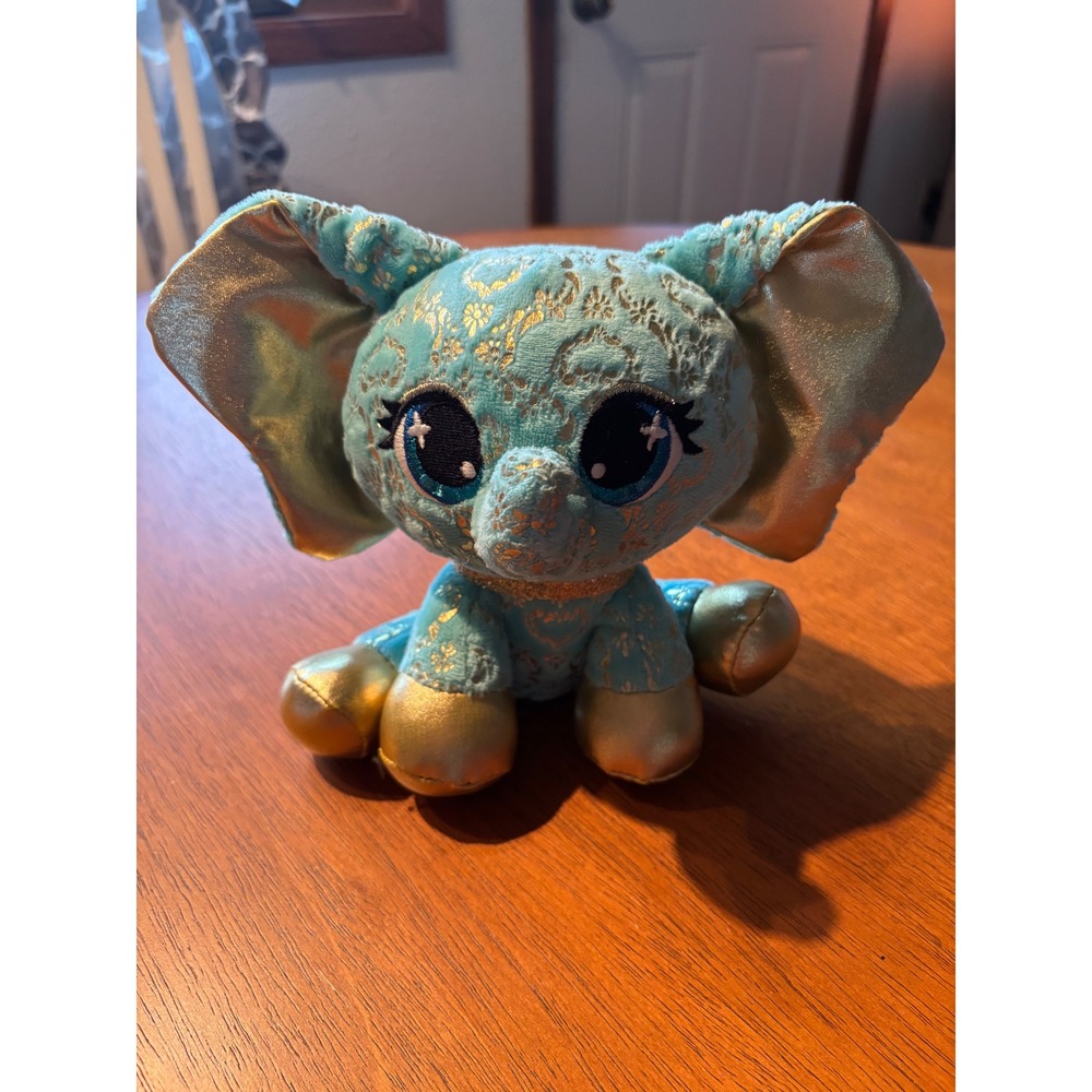 Gund P.Lushes Pets Bella L'Phante Elephant Plush Teal Gold Damask 6 Inch